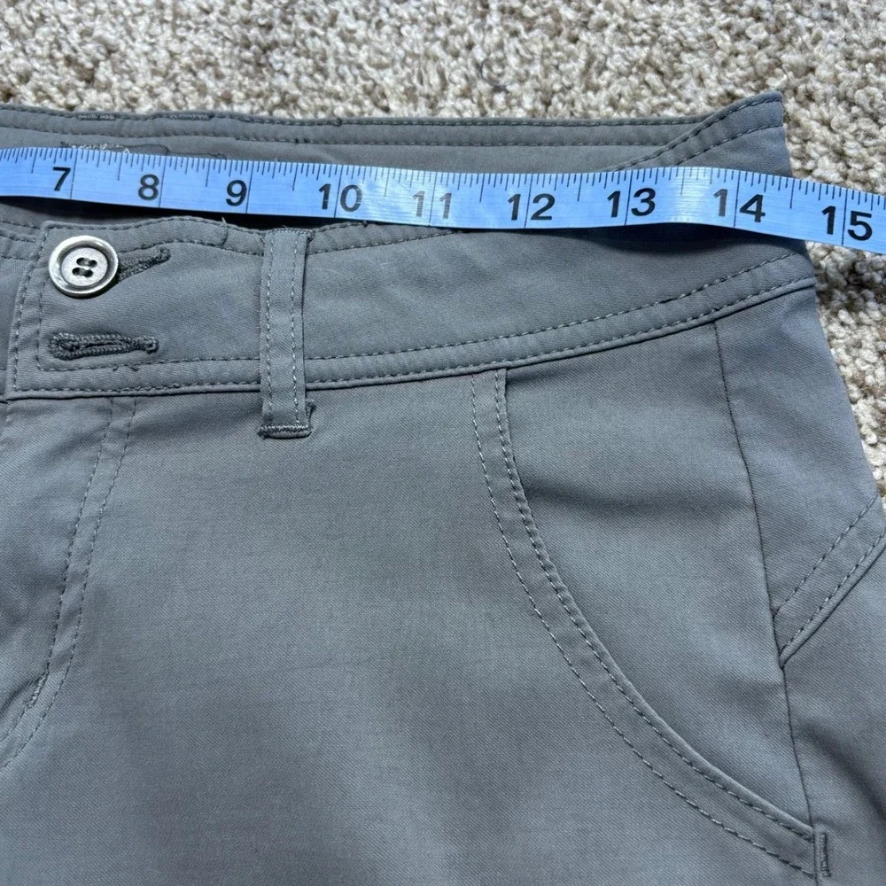 Prana Womens‎ Size 4 Gray Convertible Hiking Pants Roll Up Snap Outdoor Travel